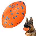 FUSOTO 5.5 Inches Balls for Dogs, Durable Dog Football Toys for Aggressive Chewers, Large Rugby Balls, Floating Dog Toys for Water Fetch for Medium and Large Breed, Orange