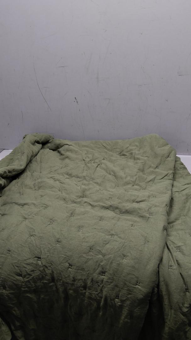 Green Quilt Bedding 58x84 Sets with Pillow Shams 29x17, Olive Lightweight Soft Bed