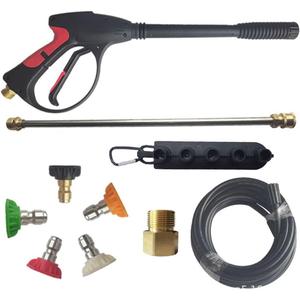 Pressure Washer Gun and Hose Kit 26 Ft 4000 PSI High Power Spray Replacement Gun Kits Jet Wand 5 Spray Nozzle Tips and Holder for Ryobi, Simpson, Craftsman