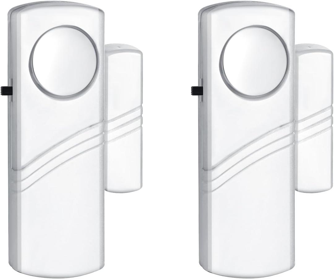 Security Door Window Alarm, 90DB Wireless Sensor Door Window Burglar Alarm, Door Alarms for Kids Safety, Easy Installation Doorbell Alarms for Office House Window Pool (2 Pack)