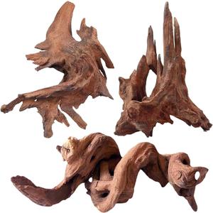 Natural Aquarium Driftwood for Fish Tanks & Reptile Terrariums – Safe Fish Tank Decorations, Unique Twisted Branches 3-Piece 7-11 Inch Low Tannin, Easy to Sink