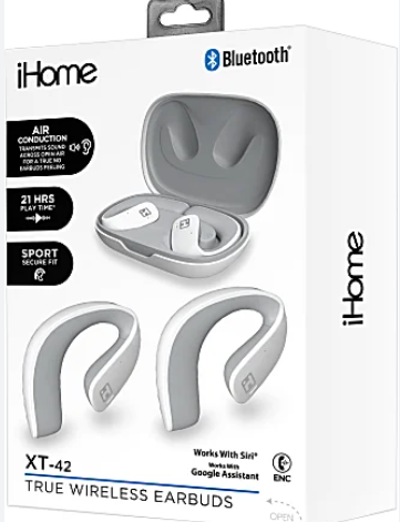 IHOME TW Open Ear Earbuds White