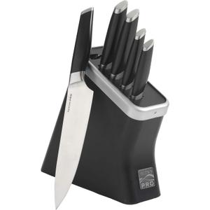 Kenmore Pro Truman Stainless Steel Knife Block Set, 6-Piece, Black
