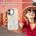 for iPhone 16 Case Cute - Durable Shockproof 6.6 ft Drop Impact Phone Case - Funny Blue Spring Design (6.1") Glitter Pink