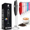 Bean Envy Milk Frother, Coffee Stirrers, Frother Wand, Milk Frother Handheld, Frother with stand, Hand Blender for Coffee, Lattes, Cappuccino, Matcha and Hot Chocolate Kitchen Gifts - Black