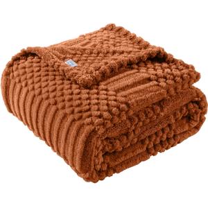 50x70 Inch Rust Throw Blanket - Soft & Fluffy Fleece, Cute & Aesthetic, Perfect for Sofa, Couch, Chair, Bed, Living Room & Bedroom, All-Season Use, Plush & Cozy Decorative Fall Blanket, XL Throw