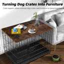 Dog Crate Topper Wood 54 Inch Dog Crate Topper Crate Table Topper Collapsible Dog Kennel Topper for Decorative Dog Crate, Suitable for 54 Inch Wire Dog Crate (Furniture Style, Brown)