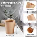 SIUQ 400 Pack 8 oz Kraft Paper Cups, Unbleached Disposable Paper Coffee Cups, Thickened Hot/Cold Beverage Drinking Cup for Party, Home, Cafes, Bistros, Businesses (Brown)