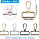 24Pcs Swivel Clasps 1.25" D Ring Lobster Clasp Claw for Strap Push Gate Lanyard Metal Swivel Snap Hooks Lobster Clasp Clips for DIY Keychain Jewelry Crafts Purse Bag Making(3.2cm Inside Diameter)