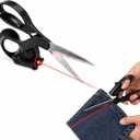 Professional Laser Guided Scissors for Fabric Cutting, Upgraded Ergonomic Handle, Sewing Scissors Cuts Straight Fast with Precision Laser Guide for Quilting, Crafting, Paper, Gift Wrapping