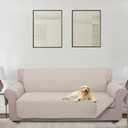 U-NICE HOME Large Sofa Cover Reversible Couch Cover for Dogs with Elastic Straps Water Resistant Furniture Protector for Pets Couch Cover for 4 Cushion Couch (Oversized Sofa, Beige/Beige)