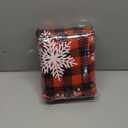 JSD Red Buffalo Plaid Snowflakes Sheet Set King Size, 4 Piece Christmas Winter Microfiber Bedding Sheets Extra Deep Pocket