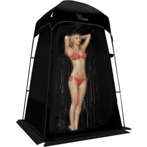 Outdoor Shower Tent Changing Room Privacy Portable Camping Shelters (Black)
