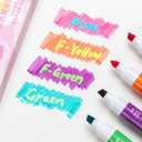 3 x Pastel Highlighters and Highlighter Set for School - 8 Assorted Colors, Dual Tip 4-Pack with No-Bleed Quick Dry Ink, Chisel & Bullet Tips (Dopamine)