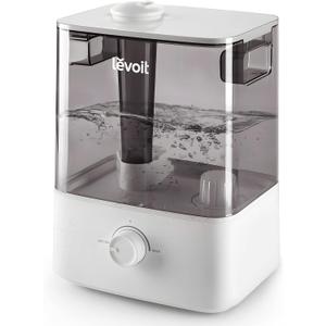 LEVOIT Classic300 Ultrasonic Top Fill Humidifier, Extra Large 6L Tank Last 60-Hour - Super Quiet, Easy to Use and Clean, 360 Rotation Nozzle, Simple Knob Control, Handle, Auto Shut Off, Gray