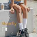 HONGTEYA Slouchy Crew Socks for Women Soft Scrunch Socks Cute Fashion Retro for Boot Sneakers Size 5-11 (One Size Tall, 2pairs*white)