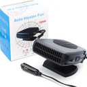 12v 200W Car Heater, Portable Car Heater and Defroster, Windshield Defogger, 12 Volt That Plugs Into Cigarette Lighter (Black)