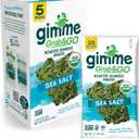 Gimme Seaweed Grab & Go Organic Premium Roasted Seaweed Snacks, Sea Salt, 5 Count Trayless, Keto, Vegan, Gluten-Free, Great Source of Omega3s and Iodine, Healthy On-The-Go Snack for Kids and Adults, BB JUL122026