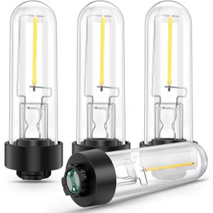 4 Pack Solar Light Replacement Bulbs Warm White 3000k 0.5w DC 3v Solar Bulbs for Outside Garden Yard Patio Pathway Landscaping