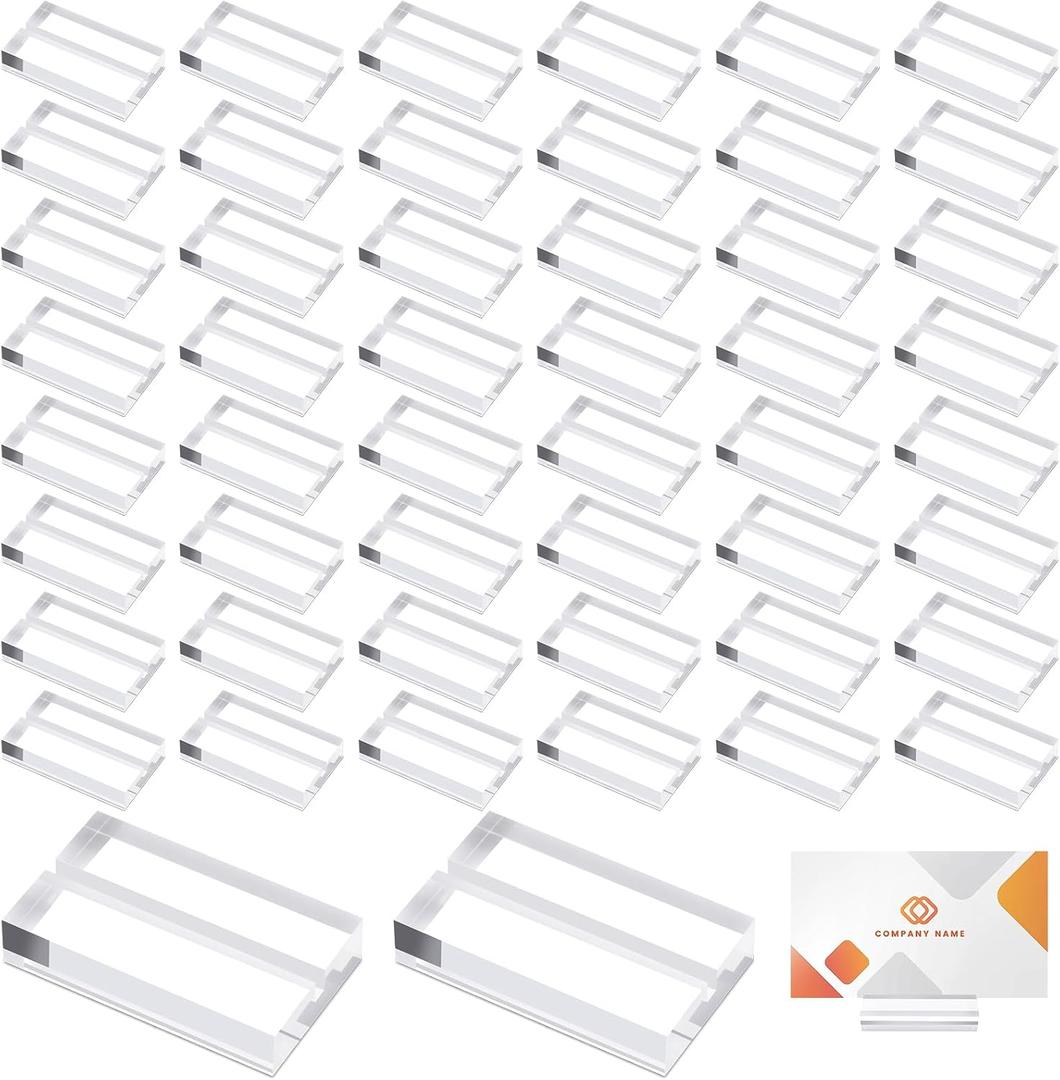 50 Pcs Place Card Holders for Table, 1.2 Inches Clear Acrylic Name Card Holder Table Number Card Holders Acrylic Card Display Stand for Wedding Business Party