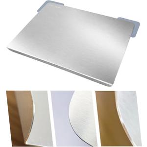 304 Stainless Steel Cutting Board with Lip, Rounded Edges No Sharp Corners, With 2 Pcs Non-Slip Mats, for Kitchen, Meat, Vegetables, Fruits, Kneading, Bread & Baking (23.6"L x 15.7"W)