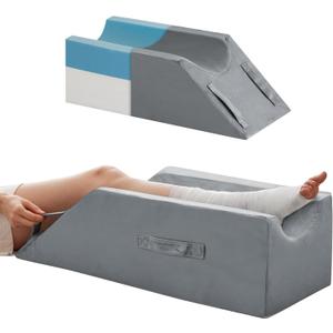 MEGCXIT Leg Pillow Elevation Blood Circulation, Wedge Pillow for Legs Swelling, Knee Pillow Wedge Post Surgery, Leg Elevation Pillows for After Surgery, Memory Foam Foot Leg Elevating Pillow, Grey, Single Leg