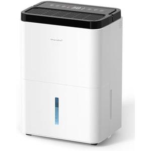 3000 Sq.Ft Dehumidifiers for Home with Drain Hose 35 Pints, Compressor Dehumidifier Smart Humidity Control, 3 Modes, 24H Timer, Auto-Defrost, Dry Clothes Dehumidifiers for Basement Bathroom Bedroom