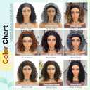 Aisaide Kinky Curly Headband Wig 12 Inch Grey Deep Curly Headband Wigs for Women Short Glueless No Lace Deep Curly Half Hair Wig