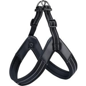 EXCELLENT ELITE SPANKER No Pull Dog Harness Step-in Adjustable Reflective Vest Soft Padded Easy Pet Chest Strap with Leash Clips for Small Medium Large Dogs Walking Training(Black-XL)