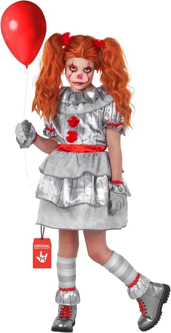 Morph Scary Clown Costume For Kids, Scary Clown Costume, Girls Halloween Costumes, Halloween Costumes For Kids (Large)