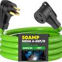 Kanayu 10FT 50Amp 6AWG NEMA 6-50P to 6-50R Welder Extension Cord 50Amp Power Extension for Welding Machines 50A 250Volt 3-Prong 6 Gauge Heavy Duty Welding Cable, ETL Listed (Green)