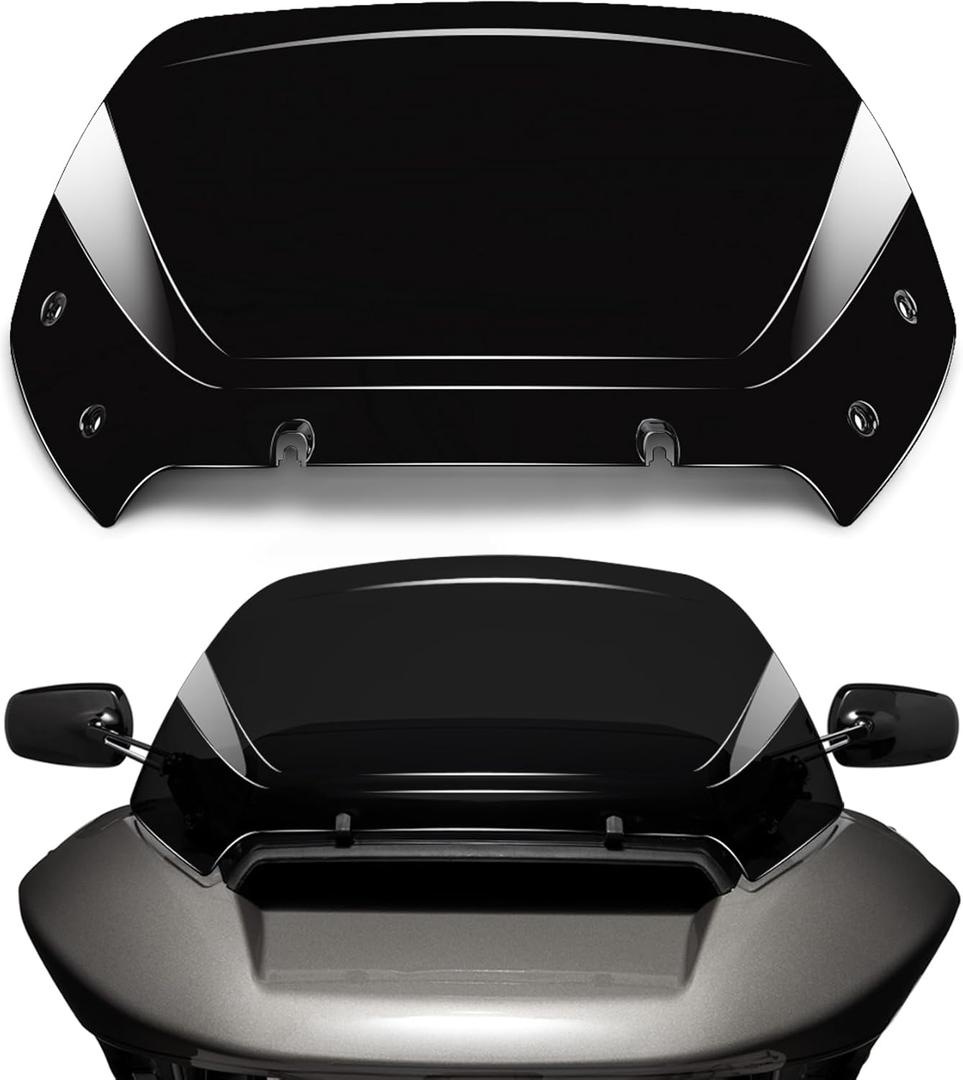 10" Wave Windshield Windscreen Wind Splitter fits for Harley Davidson CVO Road Glide FLTRXSE 2023-up, CVO Road Glide ST FLTRXSTSE 2024-up, Road Glide FLTRX 2024-up (Black)