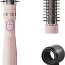 Rotating Hair Dryer Brush, Blow Dryer Brush with 3 Heads for Drying Styling Volumizing Curling Sleeking in One Step, 3 Temperatures, Negative Ionen, Ceramic Coating, 360 Rotating, Pink