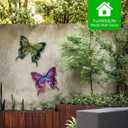 FUNWILDLIFE Metal Butterfly Wall Decor - 2 Pack 11.4" Outdoor Fence Wall Art Decor, Large Butterfly Wall Decor for Garden Yard Living Room Bedroom Patio Balcony