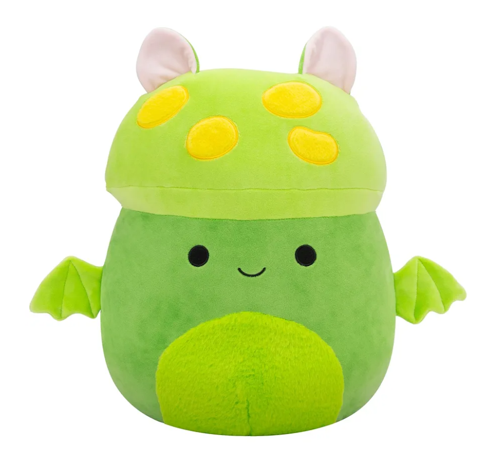 Squishmallows Original 14-Inch Earling Neon Green Mushroom Bat - Official Jazwares Plush (Large)