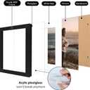 KINLINK 5x7 Picture Frame Black Wood Set of 4, Wooden Photo Frame Matted 4x6 with Plexiglass for 4x6 with Mat or 5x7 without Mat for Table and Wall Display