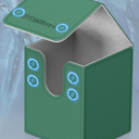 Mlikero 1 Pack Card Deck Box, Commander Deck Box Holds 400+ Single Sleeved Cards, Leather Magnetic Card Box Fit for MTG, TCG (Green)
