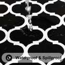 Smiry Square Table Cloth, Waterproof Vinyl Tablecloth with Flannel Backing for Square Tables, Wipeable Spillproof Plastic Tablecloths for Dining, Camping, Indoor and Outdoor (54"x54", Black)