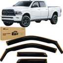Nilight in Channel Rain Guards for Dodge Ram 1500 2009 2010 2011 2012 2013 2014 2015 2016 2017 2018 Quad Cab, Original Window Deflectors, Vent Window Visors-4pcs
