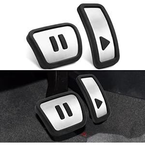 DLOVEG Car Brake Accelerator Pedal Cover Compatible for 2021 2022 2023 2024 Volkswagen ID.4 ID4 Accessories Anti Slip Foot Pedal Stainless Steel