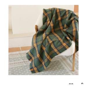 ZonLi Green Plaid Throw Blanket for Couch, Checkered Throw Blanket for Home Decor, Soft Lightweight Cozy All Season Decorative Vintage Blankets with Tassel for Bed and Sofa, 50'' x 60''