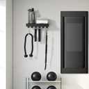 Tonal Accessory Shelf, Wall Mount Floating Shelf Organizer Fits Various Home Gym Accessories, Heavy Duty Space Saving Tonal Storage Rack with 6 T-Locks Clips Hooks Adapters Hanger, Black