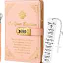 Baptism Gifts Diary with Lock & Keys for Girls, Journal with Lock, Pen & Religious Bookmarks, First Communion & Confirmation Gift for Teen Girls, Graduation & Birthday Presents, Religious Easter Gifts