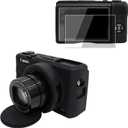 VOVMOEYA Camera Case for Canon Powershot G7 X Mark III with 2PCS Screen Protector,Full Pritection Soft G7X III Silicone Case Detachable Lens Cover Protective Cover for Canon G7XIII G7X3-Black