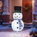 Dynaming 31.5 Inch Lighted Snowman Christmas Decorations, 45 LED Pre-Lit Light up Snowman with Top Hat, Collapsible Pop up Snowman for Outdoor Indoor Home Yard Garden Lawn Holiday Xmas Party