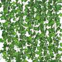 Comtelek 168 FT Artificial Ivy 24 Pack Ivy Vine Garland Ivy Leaves Greenery Garlands Clip Hanging Fake Leaf Plants Faux Green Flowers Decor Home Kitchen Garden Office Wedding Wall