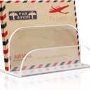 Acrylic Mail Organizer - 2 Section Desk Organizer with File Sorter and Letter Holder