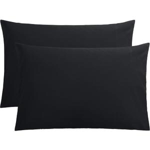 FLXXIE Pillow Cases Queen, Soft Microfiber Pillow Covers with Envelope Closure, Wrinkle Resistant Pillowcases, 2 Piece Set, 20x30, Black