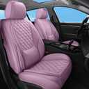 Car Seat Covers Full Set Purple, Luxury Faux Leather Waterproof Non-Slip Women Seat Protector Universal Fit for Most Cars SUVs Trucks Pick-ups,Car Interior Accessories(Purple-Full Set)