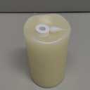 TECHLONG Flickering Flameless Candles with 3D Moving Flame, Last 1000+ Hours Battery Operated Candles with Timer, Ivory Real Wax Pillar Electric LED Candle for Wedding Christmas Party/3" x 5"